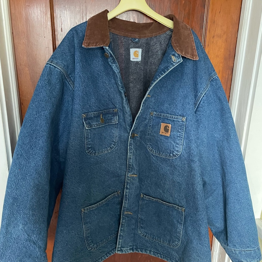 SOLD-Carhartt Men's Blanket Lined Chore Jacket with Corduroy Collar-SOLD- - Picture 1 of 7